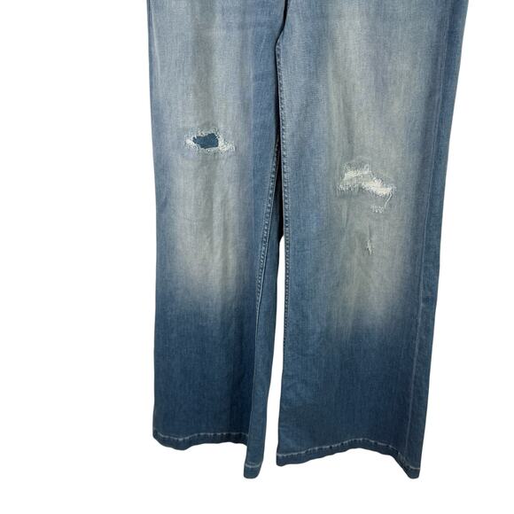 CLOSED Denim Glow Up Flared Jeans Wide Leg Hellblau Distressed Womens 25 - Picture 4 of 11